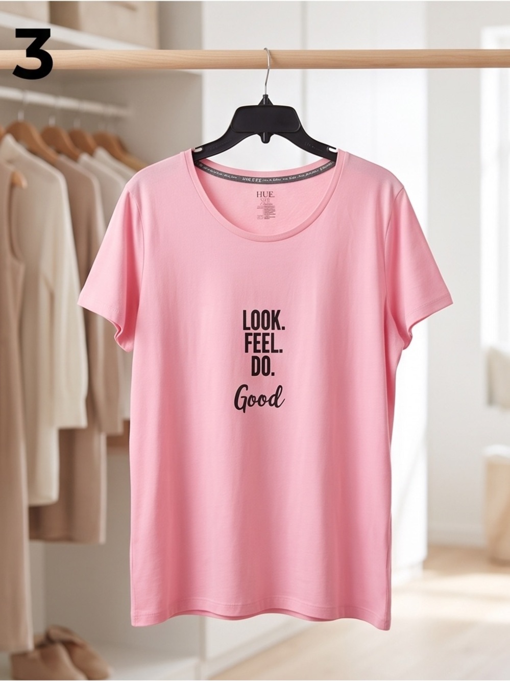 HUE Pink 'Look. Feel. Do. Good' Short Sleeve PJ tee